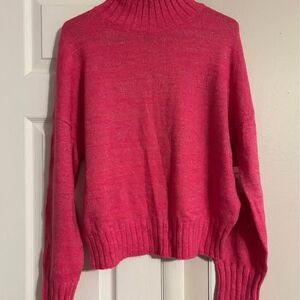 NSR Hot Pink New Mock Neck Sweater Size Large